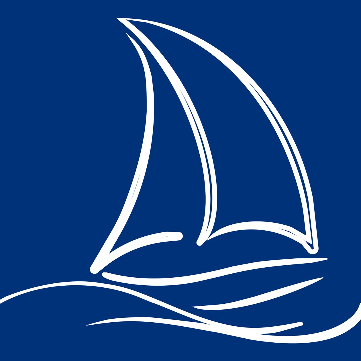Logo Nyborg Marina med blå baggrund