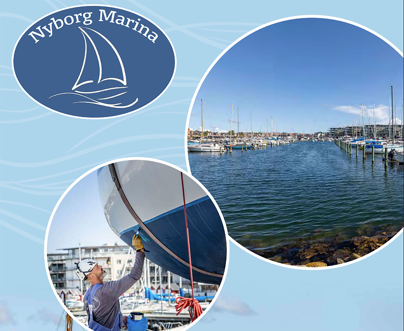 Forsiden fra brochuren Velkommen til Nyborg Marina