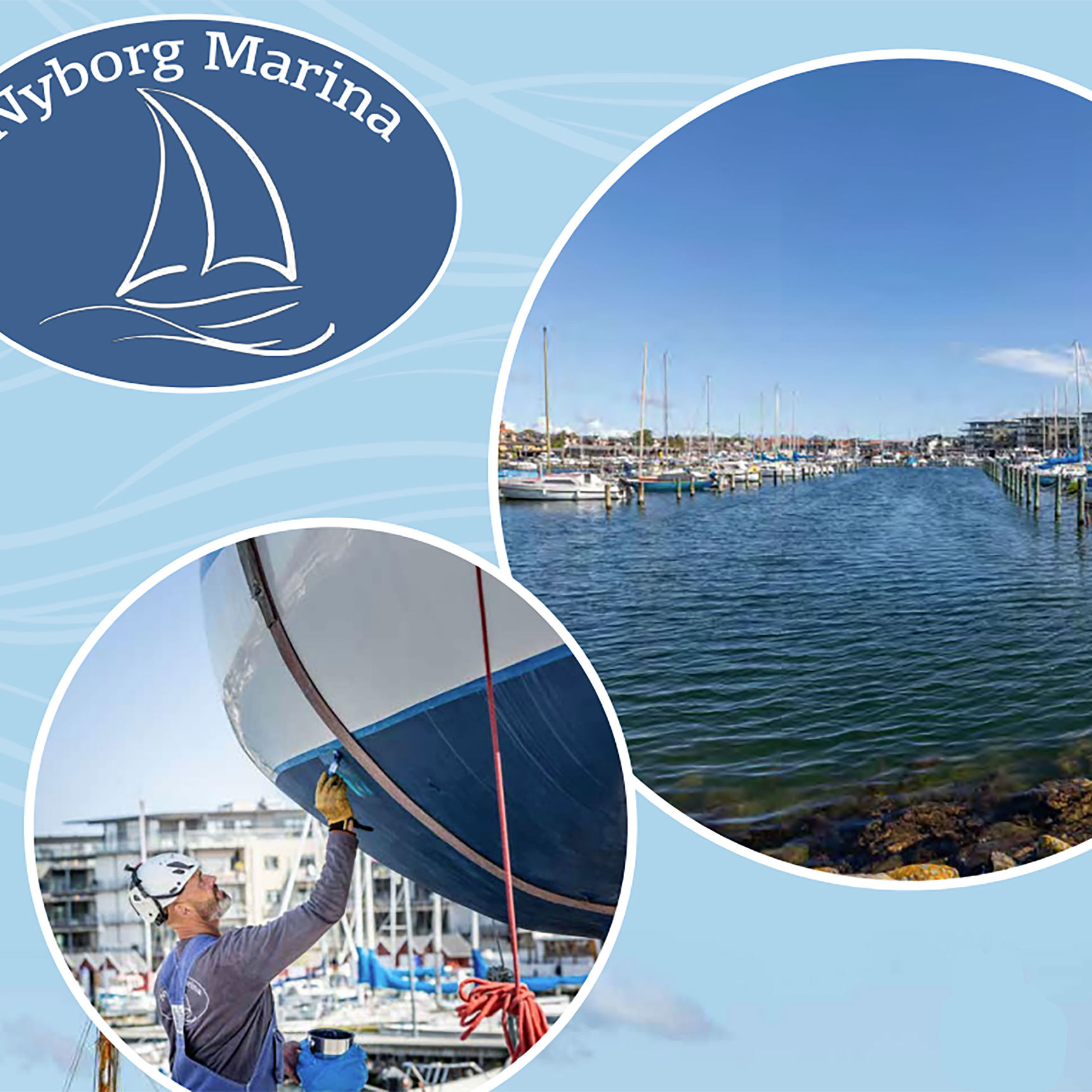 Forsiden fra brochuren Velkommen til Nyborg Marina