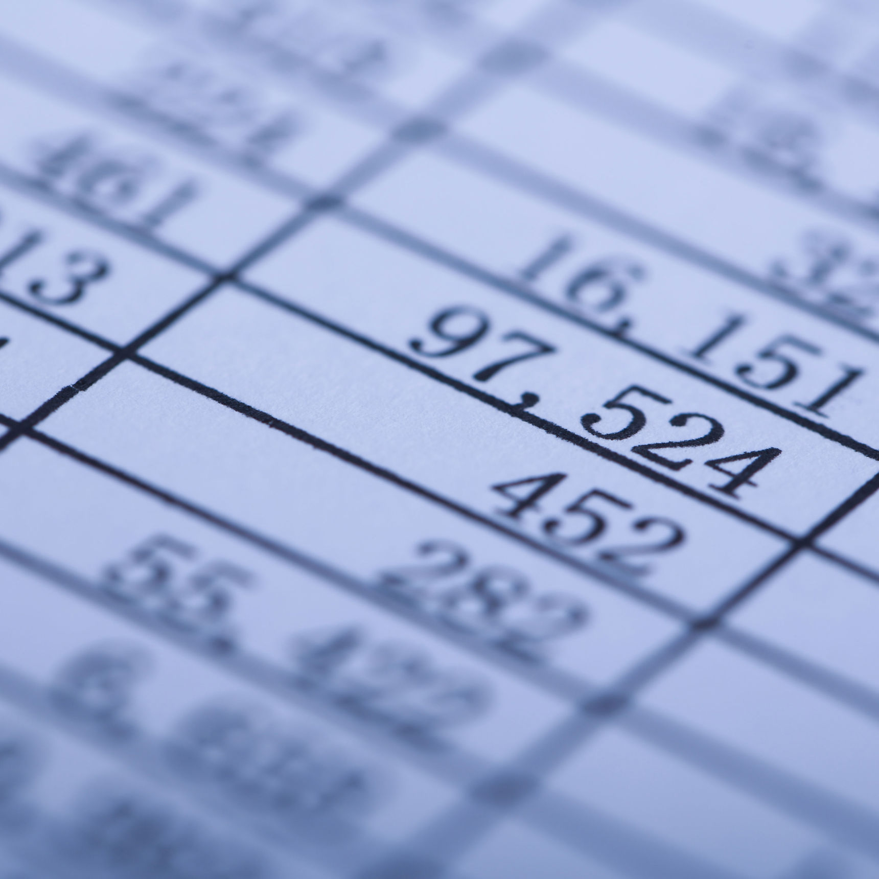 Talrække på en blå baggrund