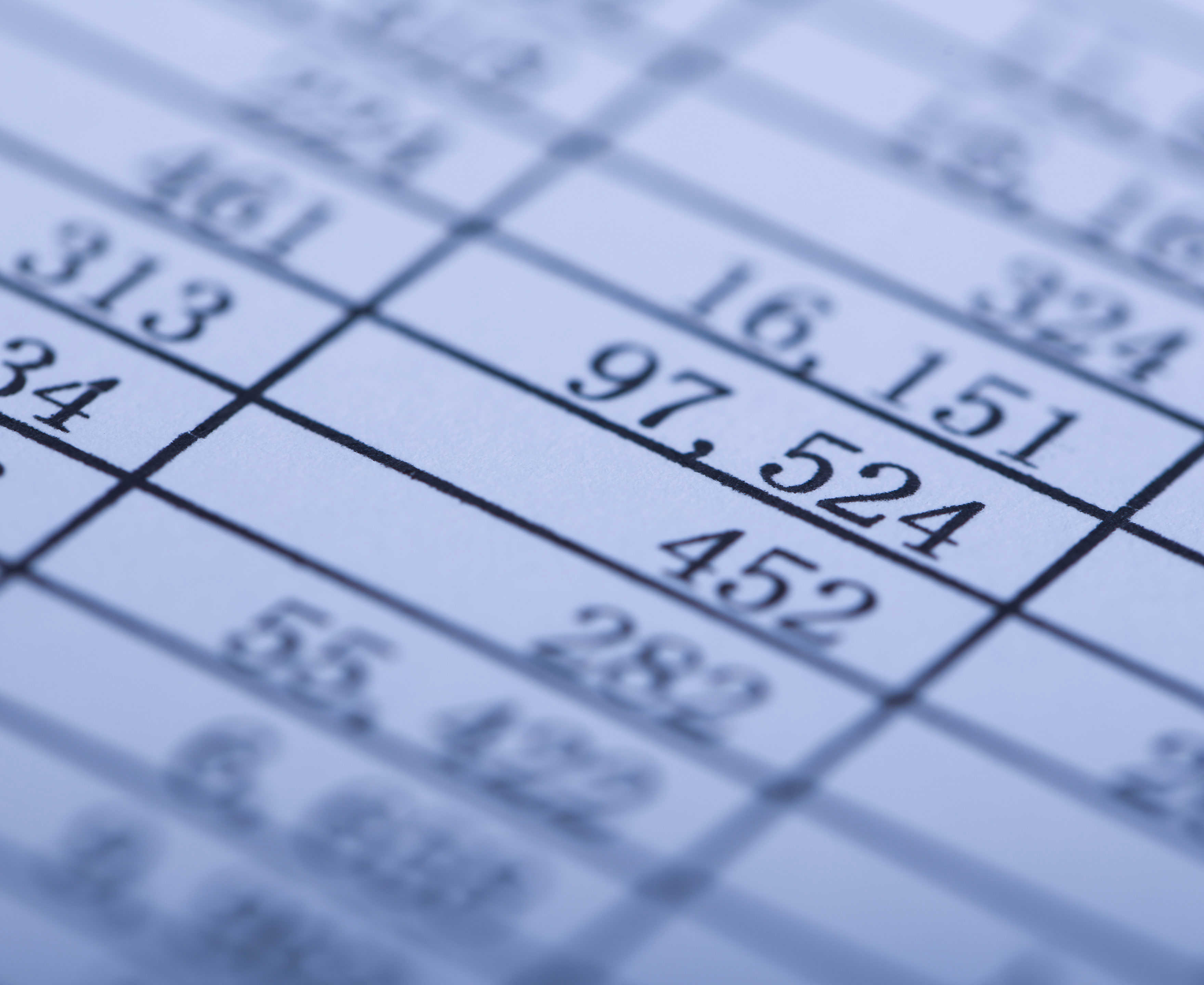 Talrække på en blå baggrund